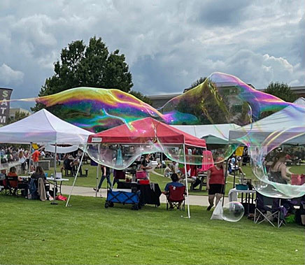 Gian soap bubbles at the festival